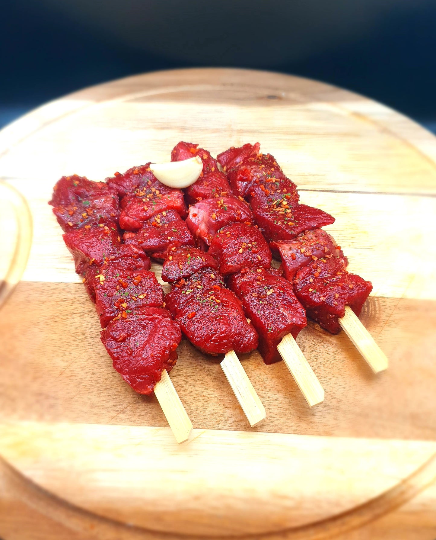 Red Wine and Garlic Lamb Kebabs x4